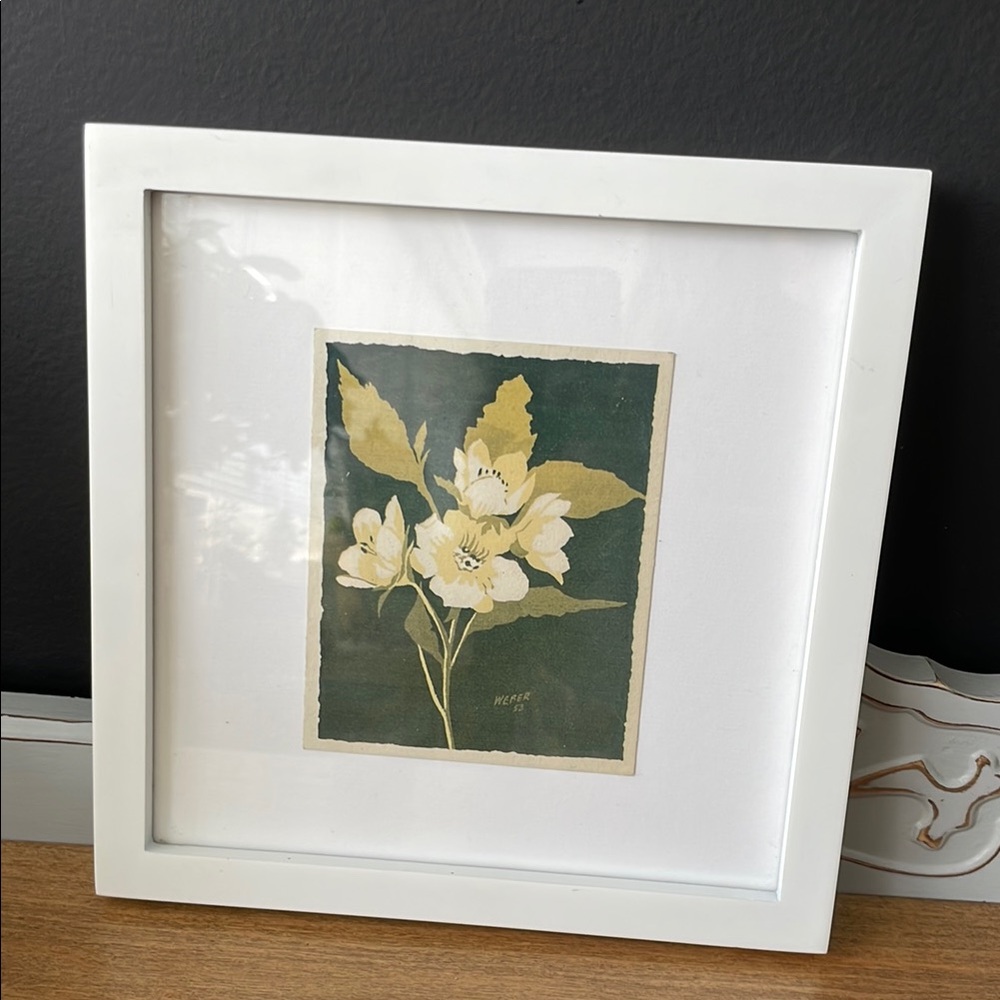 EUC Floral Art Print in White Frame